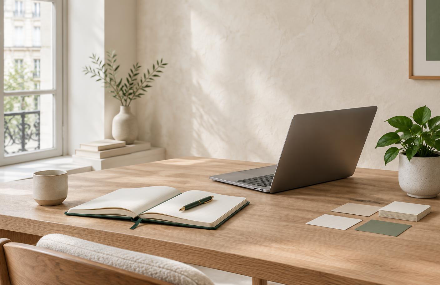 Espace de travail professionnel dédié au coaching en ligne